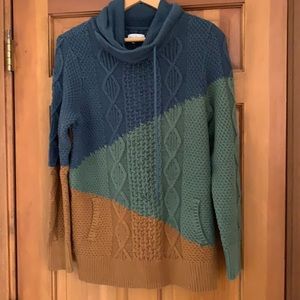 LLBean Signature mock neck color block sweater